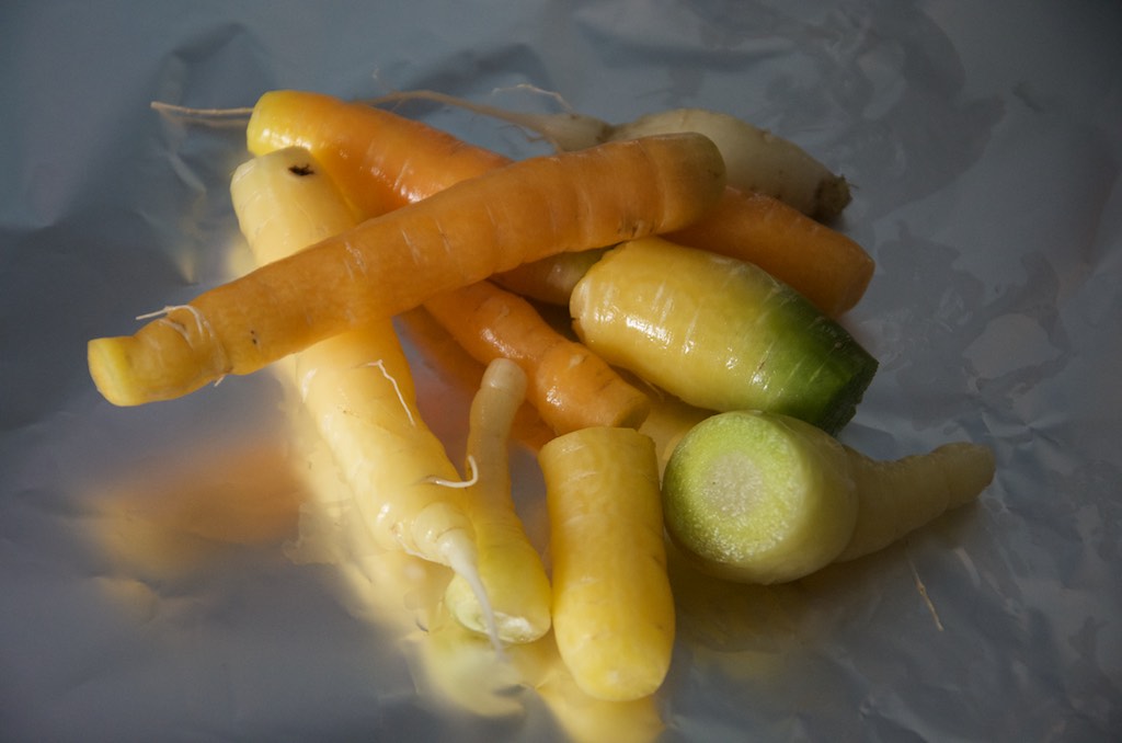 Carrots from the garden with dinner